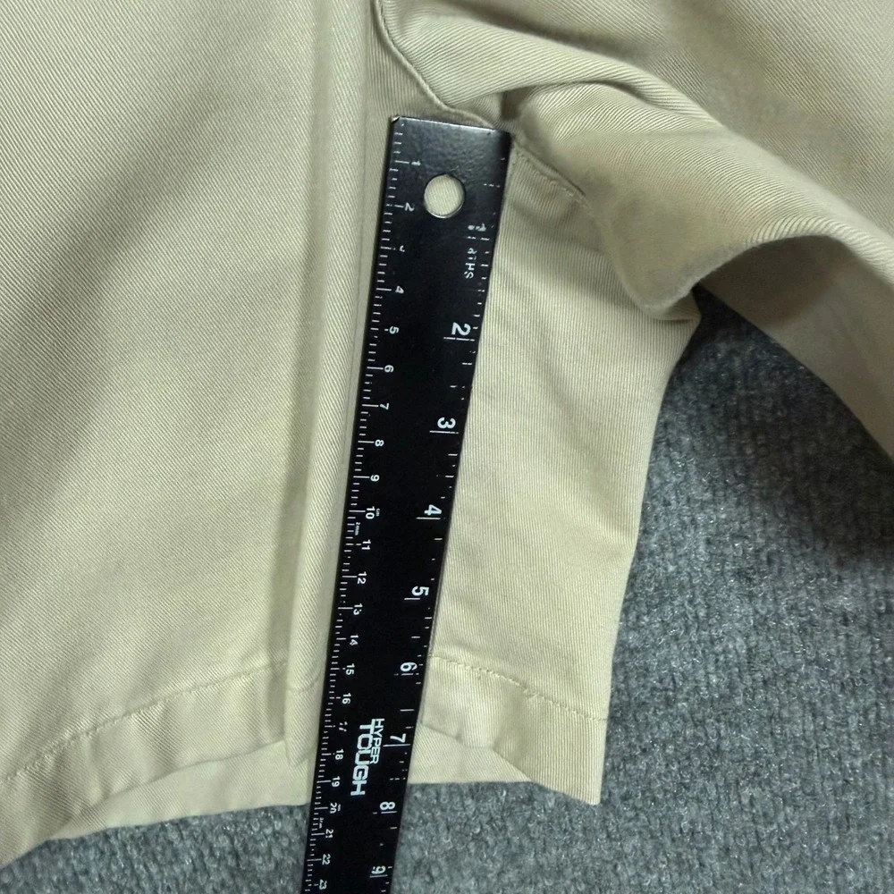 LL Bean Original Fit Shorts Womens 16 Khaki Tan Cotton Pleated High Rise Chino